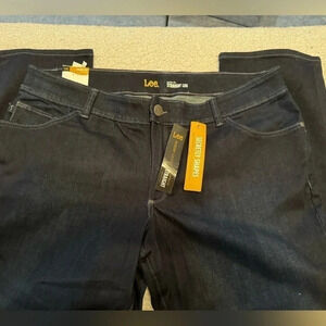 Women’s‎ Lee straight leg perfect fit dark blue jeans 18 W petite zipper button